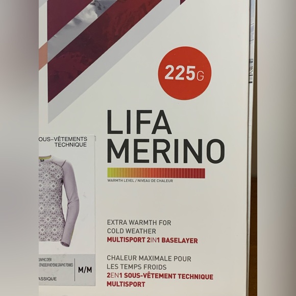 HH Helly Hansen LIFA Merino Wool Base Layer In Dusty Syrin Star Pixel NEW - Picture 4 of 10